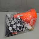 Racing Cars Birthday Decorations - Racecar Centerpiece Decoration Kit for Kids - (12) Orange Traffic Cones, (24) Checkered Flags, Plastic Tablecloth (54"x108") Birthday Banner Race Car Theme (38pcs)