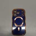 GVIEWIN for iPhone 17 Pro Case [Compatible with MagSafe][Upgraded Full Camera Protection][Cute Wave Frame] Glossy Slim Shockproof Protective Magnetic Phone Case for iPhone 17 Pro 6.3", Blue