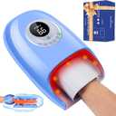 Cordless Hand Massager with Heat and Compression, 3D Kneading Hand and Wrist Massagers for Arthritis, Pain Relief and Carpal Tunnel with Fan Cooling & Heating for Finger Numbness Relief, Gifts (Blue)