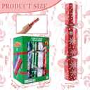 12 Pack Christmas No Snap Party Table Favor Decorations Christmas Poppers Crackers with Snowflake Design, with Party Hat, Joke & Surprise Toys Inside, for Xmas Seasonal Holiday Dinner Traditions (Green)