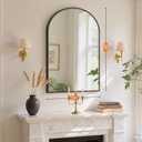 Sweetcrispy 26"x38" Arched Bathroom Mirror, Bathroom Mirrors for Over Sink, Black