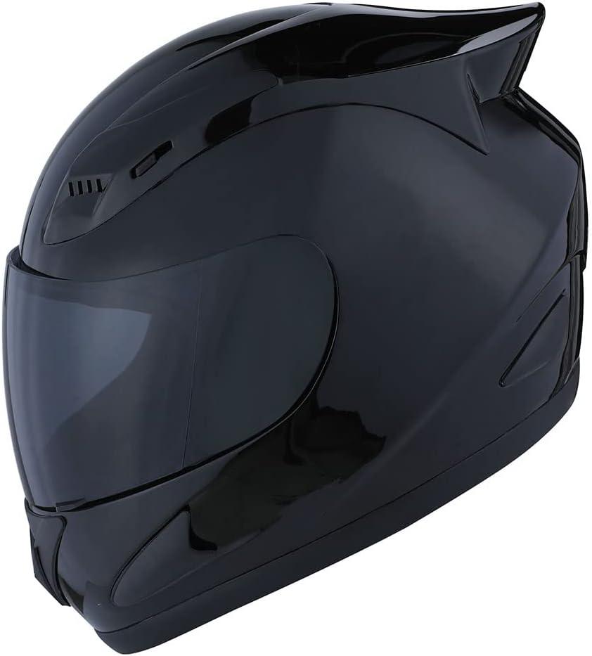 1Storm Motorcycle Bike Full Face Helmet Mechanic Skull: HJDJ11 (Large, Glossy Black (Smoke Shield))