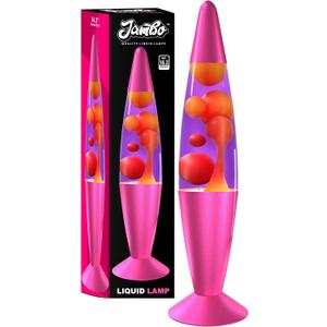 JAMBO 16" Beautiful Lamp- Purple with Yellow/Orange Wax, Relaxing Liquid Light, Night Light Nightlight, Home Decor Living Room Office Bedroom Lamp for Adults Teens Kids, Magma Motion