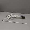 White Cross Garden Stake Solar Lights Metal Hydrangea Cross Stake Memorial Gift w/ 28 LEDs Perfect Sympathy Gifts (10" W x 40" H)