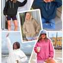 Fisoew Womens Casual Oversized Hoodies Loose Fit Long Sleeve Drawstring Pullover Hooded Sweatshirts 2025 Fall Winter Outfits (Black, L)