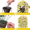 HyeFlora Artificial Flowers with Basket for Outdoors, 3pcs Faux Hanging Morning Glory Silk Fake Flowers Lifelike Plants UV Resistant Flowers for Outside Planter Patio Garden Porch Decor (Yellow)