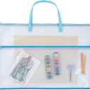 Shinylin 24 x 36 Inch Sewing Project Bag Oversized Needlepoint Project Bag for Sewing Vinyl Mesh Zipper Pouch with Handles Suitable for Quilting, Knitting, Stitching and Embroidery Projects Storage