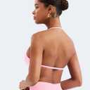 VOYJOY Impact Strappy Bra Sports Bras for Women Basic Crop Workout Sexy Tank Gym Yoga Bra (Pink, XL)