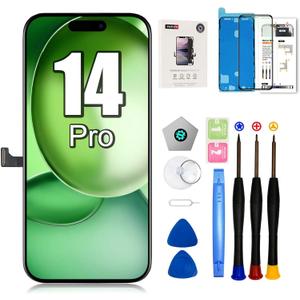 EFAITHFIX for iPhone 14 Pro Screen Replacement 6.1 Inch LCD 3D Touch Display Full HD Digitizer Frame Assembly (A2650, A2889, A2890, A2892) with Repair Tools kit Screen Protector Waterproof Adhesive