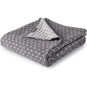 Sterling Creek Dawson Star Muslin Blanket King Three Layers Lightweight Breathable Cotton Gauzy Blanket for Adults, All Season (King, Gray)