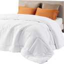 Bedsure Comforter Duvet Insert - Quilted Comforters Queen Size, All Season Duvet, GentleSoft Down Alternative Bedding Blanket, with 8 Tabs, Gifts for Women/Men, White, Queen 88 x 88 Inches