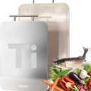 Titanium Cutting Board for Kitchen - 100% Pure Food Grade Double Sided Chopping Board, Titanium & Wheat Straw PP, Dishwasher Safe Easy to Clean - Large 15”×10”