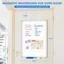 Magnetic Dry Erase Board for Doors, 30x20 Inch Whiteboard with Adjustable Long Arm Hook Mount - Easy to Install, Portable Hanging White Board for Home, Dorm Room, Office Cubicle & Small Spaces