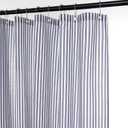 Stripe Cotton Toile Shower Curtain Ticking Stripe Woven Print Curtain Bathroom Decor for Traditional and Contemporary Style Kitchen Bath Home(Navy Blue and White,72 x 72 Inches)