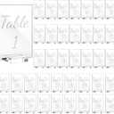 Tuanse 40 Pack White 4 x 6 Inch Acrylic Wedding Table Number 1-40 Clear Wedding Table Stand with Numbers Calligraphy Table Number Holders Table Signs for Wedding Reception Centerpieces Decorations