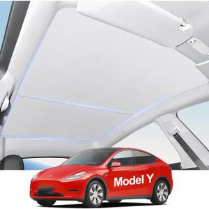 Original Sunshade Roof with 2Pcs Windows Sunshades for Tesla Model Y(2020-2024),Heat Insulation Foldable Privacy All-Season Roof Glass Sun Shade for Model Y,No Sagging Modle Y Accessories 2025