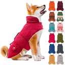 KYEESE Dog Coat Warm Pet Winter Puffer Coat with Leash Hole Windproof Dog Coats for Small Dogs Soft Pet Sweater for Cold Weather Waterproof Dogs Jacket with Fleece Lined Thick Pets Clothes with Pocket, M