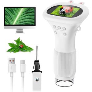 Microscope for Kids, SKYBASIC 2" IPS Screen 1000X Handheld Digital Microscopes HD Pocket Portable Mini USB Microscope Camera, PC Compatible, Science Edu Fun Birthday Gifts Toys for Children Students