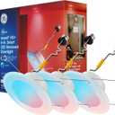 GE Cync Reveal HD+ Smart LED Recessed Downlight Fixture, Color Changing LED Light, Works with Alexa and Google Home, Matter Compatible, Ceiling Light Fixture, 6 Inch (3 Pack)