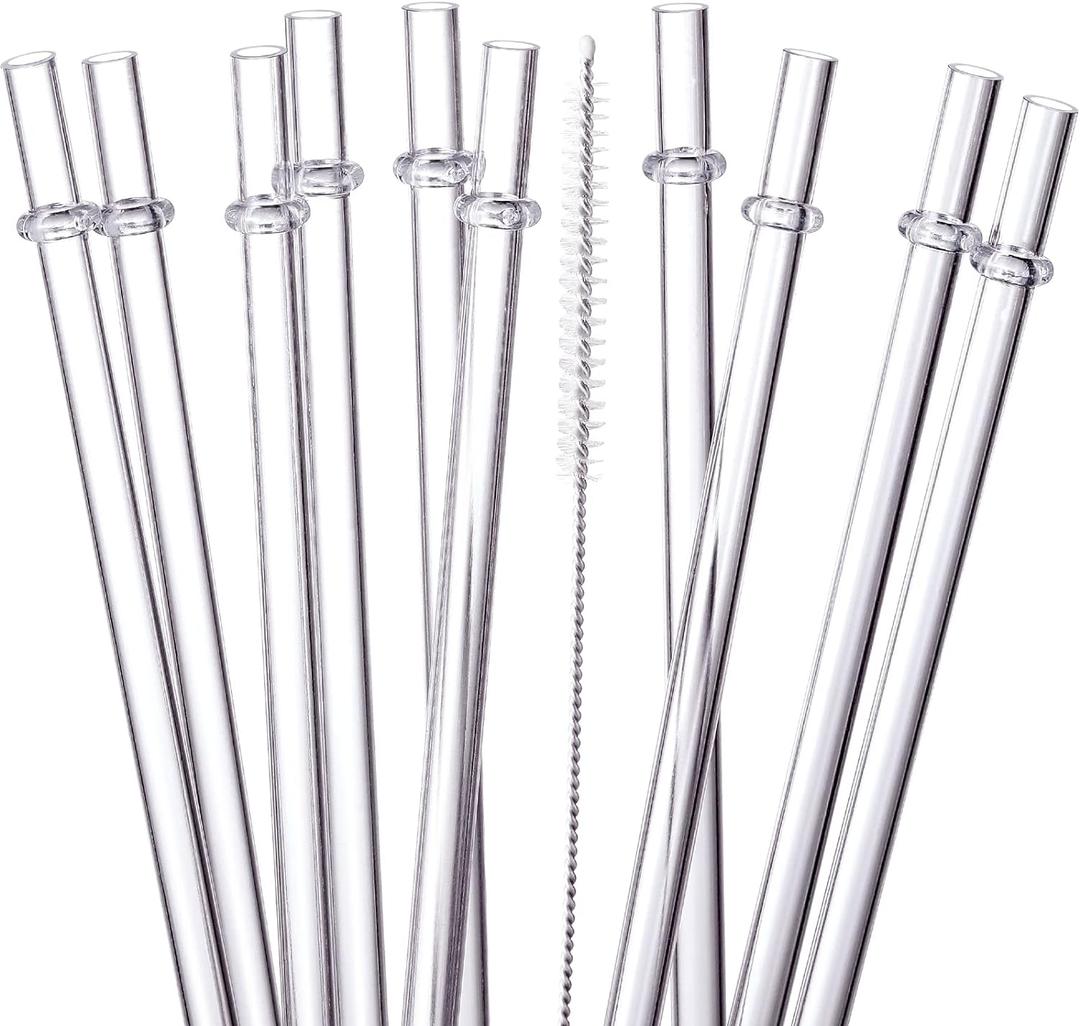 24 Pack, HIGHLY Transparent Reusable Plastic Straws with 4 Cleaning Brushes, 10.5 in Long Drinking Straws, Clear Replacement Straw for 16 24 30 32 OZ Tumblers, Cups, Jars, YETI, Starbucks - BPA FREE