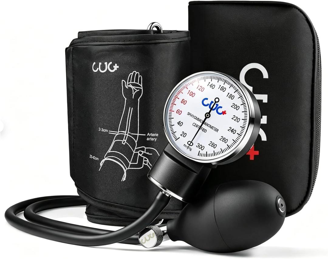 Professional Aneroid Sphygmomanometer, Blood Pressure Cuff Manual, Precision Copper & Brass Movement, Medical-Grade PVC Tubing, Medical Ultrasound Equipment, Ideal for Doctors, Nurses, and Students