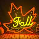 Fall Neon Sign Maple Neon Light for Wall Decor Dimmable Thanksgiving Neon Sign for Thanksgiving Autumn Theme Party Holiday Gift Lamp Decor