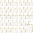 Amylove 24 Pcs Mini Tote Bag Sublimation Blank Canvas Tote Bags Reusable Grocery Luggage DIY Sack Goody for Party Even (6.5 x 6 Inch,Natural Color)