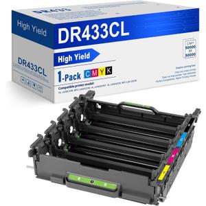 DR433CL Drum Unit DR-433CL Replacement for Brother DR 433CL use with HL-L8260CDW HL-L8360CDW/CDWT HL-L9310CDW MFC-L8610CDW MFC-L8690CDW MFC-L8900CDW MFC-L9570CDW Printer, DR 433CL 1 Pack, Not Toner