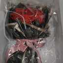 Lewondr Flower for Delivery, Preserved Flowers Bouquet, Red Roses Bouquet, Real Long-Lasting Forever Birthday Flowers Gifts for Her Wife Girlfriend Valentines Day Anniversary Mothers Day, Black-Red