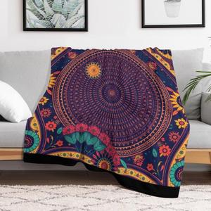 Mandala Throw Blanket,Psychedelic Blanket Decor Gifts for Adults Women Men, Lightweight Soft Flannel Fleece Cozy Blankets for Bed,Sofa,Couch,Camping for All Season80''x 60'' (Mandala Pattern 01)