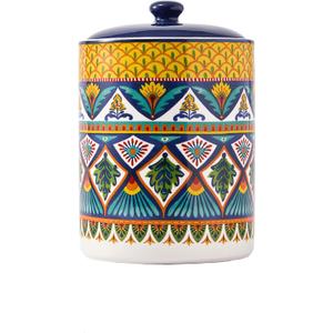 Bico Havana Ceramic Air Tight 9 inch Cookie jar, for holding coffee, powder, tea, spices, Microwave and Dishwasher Safe, Large