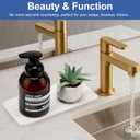 4 Pack Water Absorbing Stone Drying Tray for Bathroom Sink Trays Kitchen Counter Diatomite Stone Quick Dry Diatomaceous Earth Mat for Sink Kitchen Soap Trays Ceramic Marble Bathroom Vanity Tray (Marble Light Gray)