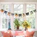 2 x 8.2 ft Halloween Wooden Plaid Pumpkin Garland Black Bow Pumpkin Banner Rustic Farmhouse Country Decor Wood Bow Banner Halloween Gingham Hanging Decor for Fireplace Mantel Wall Home Window