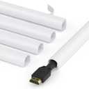 ZhiYo 71in Wire Covers for Cords on Wall, One Cord Hider, Self-Adhesive Cord Covers for Wires on Wall, Paintable TV Cable Hider, White Cable Management Raceway Kit, 5X L14.2in, W0.5in H0.4in