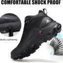 HUMTTO Men's All-Terrain Waterproof Hiking Boots Lightweight Breathable Outdoor Ankle Boots Trekking Hiking Shoes (Black, L)