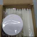 MTLEE 50 Set Church Candles with Drip Protectors, Shabbat Vigil Votive Memorial Pillar Candles for Devotional Vigil Service, White, Unscented, 0.47 D x 4.72 H