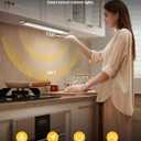 Under Cabinet Motion Sensor Lighting - 20 Inch Wireless Under Cabinet Lighting, Rechargeable with Magnetic Mount, 5CCT Adjustable for Kitchen/Hallway (White, 2-Pack)