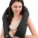 Careboda Shiatsu Neck and Back Massager with Soothing Heat, Electric Shoulder Massage 8 Nodes Deep Tissue 3D Kneading Massages for Pain Relief, Best Christmas Gifts for Man, Woman, Friends, Parents (Black)