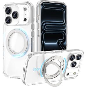 ACESTAR 360° Magnetic Stand Case Compatible with iPhone 17 Pro Max, Rotatable Flexible Ring Holder Phone Cover for Men Women | Compatible with MagSafe | Shockproof & Anti-scratch | Anti-Yellowing