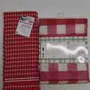 Lintex Home Collection Rectangle Farmhouse Checker Vinyl Tablecloth, 60 x 84 in (152 x 213 cm) and KitchenAid Asteroid Single Kitchen Towel - Passion Red