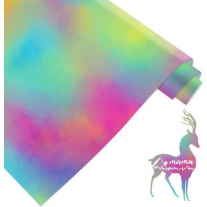 HTVRONT Tie Dye HTV Heat Transfer Vinyl Rolls - 12" x 8ft Watercolor HTV Vinyl for Shirts, Iron on Vinyl for All Cutter Machine - Easy to Cut & Weed for Heat Transfer DesignTie Dye