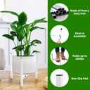 Aripark Plant Stand Indoor Adjustable, Metal Modern Plant Stands, Heavy Duty Stable Plant Pot Small Flower Holder Indoor Outdoor Corner, Fit 8 9 10 11 12 inch Pots, White (Pot & Plant Not Included)