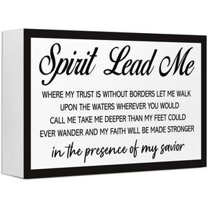 Spirit Lead Me Sign Wood Box,Bible Verse Wooden Block Sign for Christian Home Office Bedroom Shelf Desk Tabletop Wall Decor Spirit Lead Me Sign Wood Box,Bible Verse Wooden Block Sign for Christian Home Office Bedroom Shelf Desk Tabletop Wall Decor