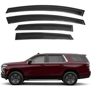 Tape On Outside Mount Window Visors Rain Guards Fit for 2021-2026 Chevy Tahoe GMC/Yukon/Cadillac Escalade,4pcs Smoke Tinted Vent Shade Deflectors