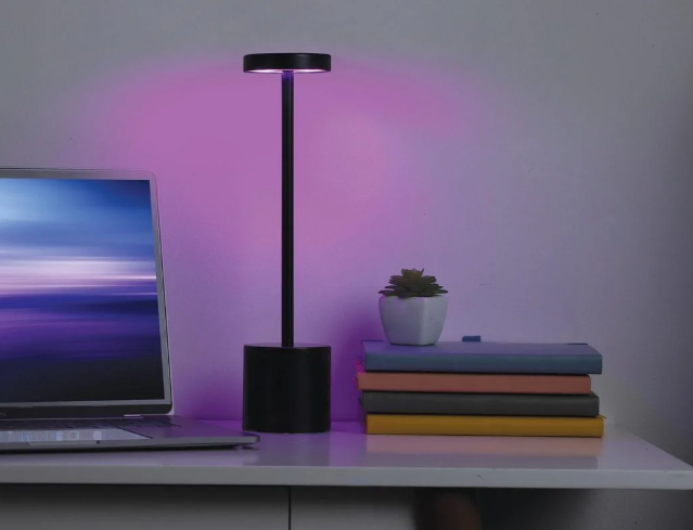 new!Merkury Innovations 10.5in Flat Top Outdoor Touch Table Lamp