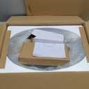 Bathroom Boat Shape Artistic Glass Vessel Sink Free Chrome Faucet and Pop-up Drain Set, Silver