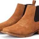 IUV Suede Chelsea Cowboy Boots for Men Western Ankle Boots Casual Dress (Black) SIze: 11