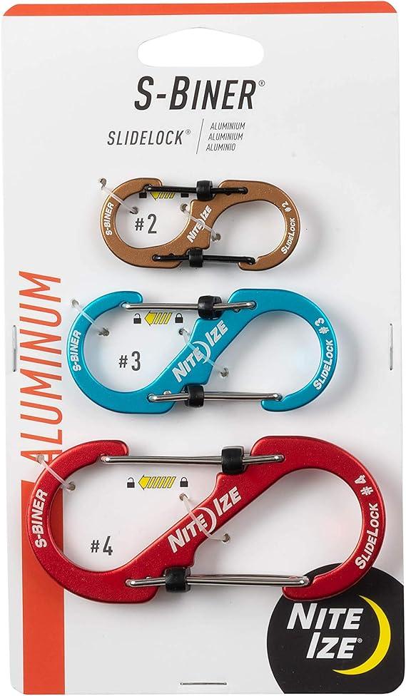 Nite Ize S-Biner SlideLock Stainless Steel Dual Locking Carabiner - S-Biner Key Holder with Locking Gate - Carabiner Organizer for Keys & Camping Accessories - Assorted Sizes, Black (1 Pack) Nite Ize S-Biner SlideLock Stainless Steel Dual Locking Carabiner - S-Biner Key Holder with Locking Gate - Carabiner Organizer for Keys & Camping Accessories - Assorted Sizes, Black (1 Pack)