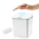 Automatic Small Countertop Trash Can with Lid, 1.5 Gal/6L Toucheless Mini Waste Bin for Office Desk/Bedside Table/Coffee Bar -Batteries, White (6 Liter)