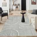 Lahome Abstract Bedroom Rug, Soft 4x6 Rug Ultra-Thin Washable Area Rugs for Living Room, Modern Black Rug Non-Slip Throw Carpet for Entryway Office Kitchen Darrell(4'x6',Black)